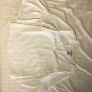 White bell sleeve blouse